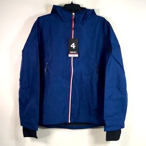 FOURLAPS Defender Shell Hooded Jacket, Size M - Deep Sea Blue Men's